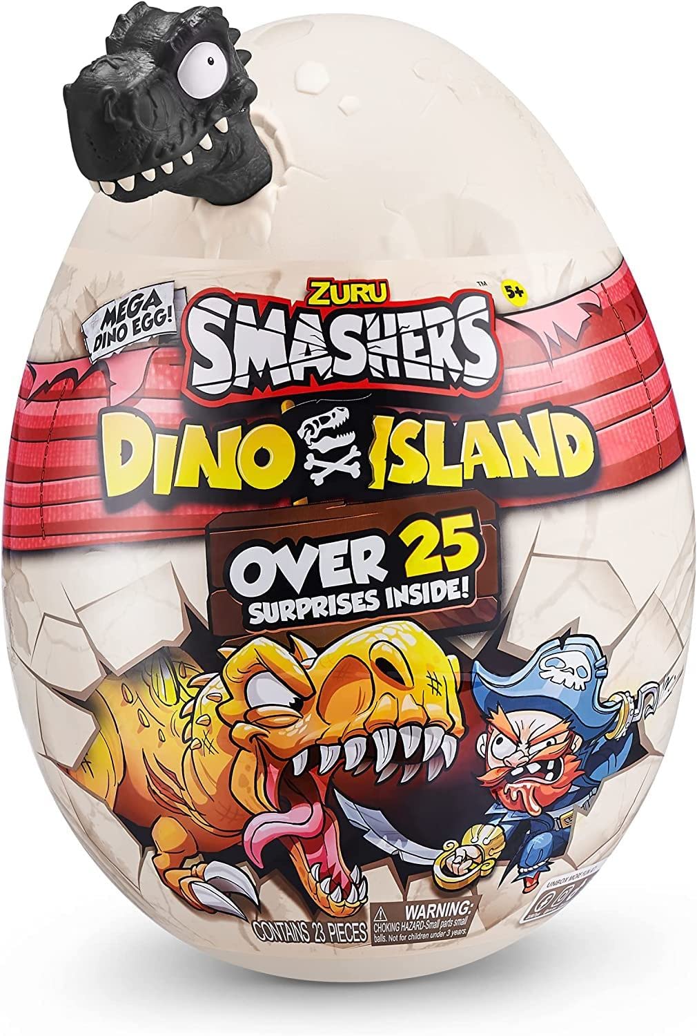 Smashers Dino Island Surprise Mega Egg, T-Rex, Dinosaur Collectible Toy, Explorer's Kit, Dinosaur Slime (T-Rex)