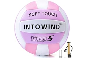 INTOWIND Volleyball Soft Touch Volleyballs Beach Volleyball Outdoor Indoor Volleyballs Beach Park Gym Games Training Official Size 5 Volleyball