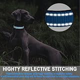 ATETEO Dog Collar Reflective Adjustable Neoprene Padding Nylon Strap M-L view 5