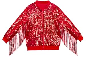 CHENBAO Tessel Girls Sequin Jackets Kids Boys Bomber Hoodie Jacket Zip Up Coat Sparkle Outwear Birthday Clothes