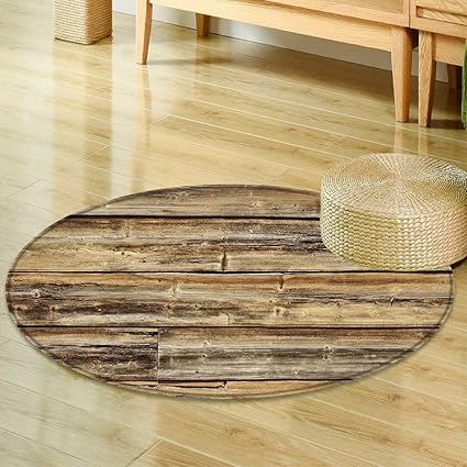 Amazon Com Round Area Rug Carpet Old Hewn Natural Log Cabin Or