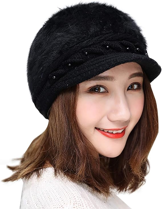 Amazon Co Jp Haoricu ベレー帽 ファッション レディース フラワーニット かぎ針編み ビーニー帽 冬に暖かいキャップ カラー ベージュ 服 ファッション小物