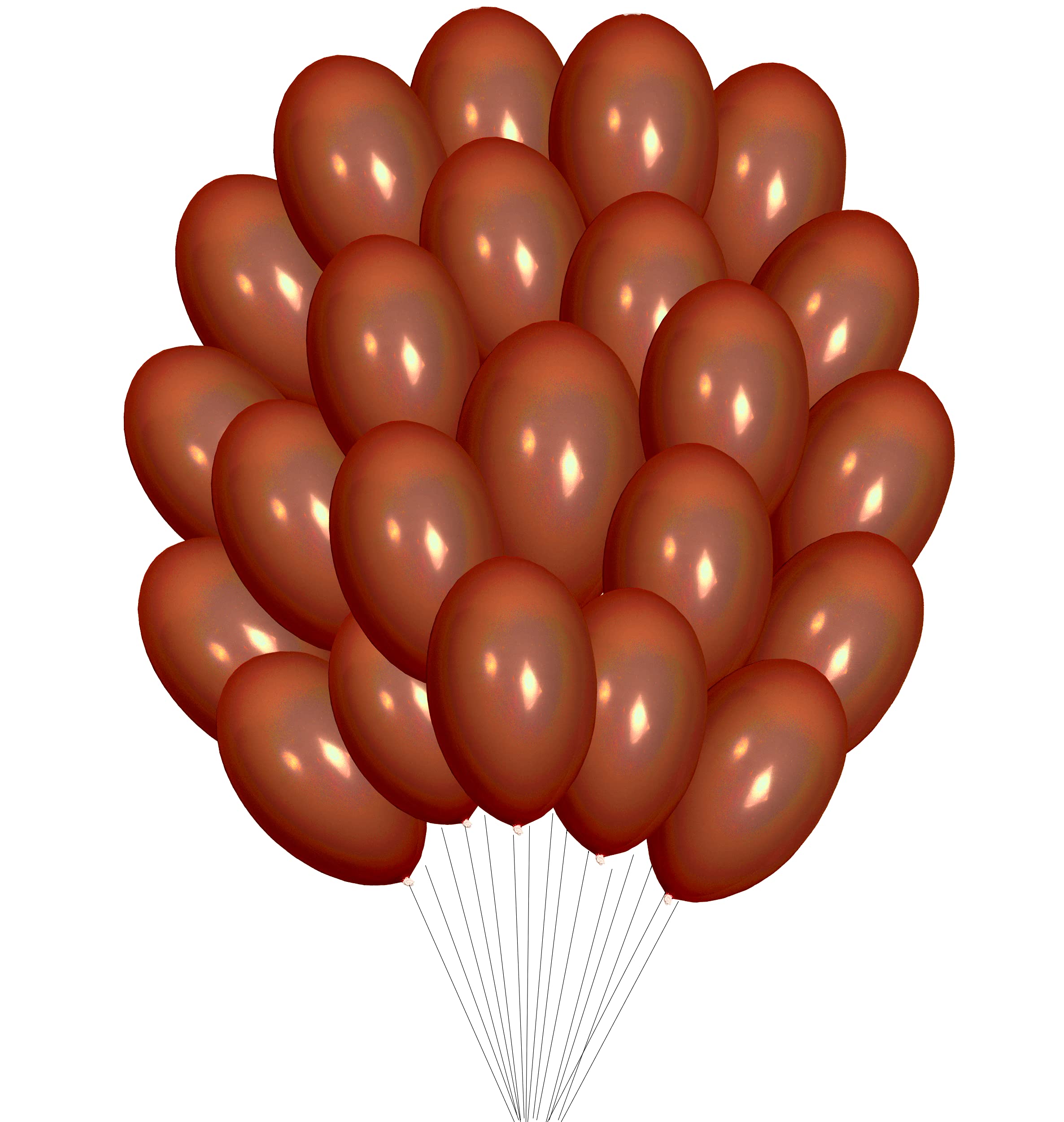 50 pcs 12" (30CM) Balloons Pearlised Metallic Air or Helium Wedding Birthday Christmas Party Decoration Available in 14 colours (Brown)