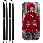 QoeCycth Elastic Mitten Clips Adjustable Gloves Straps for Kids and Adults - Tight Steel Grip Glove Clips