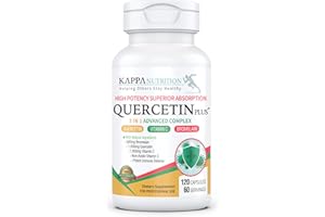 KAPPA NUTRITION QUERCETIN PLUS, Quercetin 1,000mg, Bromelain 500mg and Vitamin C 1,000mg, (120 Capsules), 3 in 1 from Bioflavonoids, Supports Immune, Cardiovascular & Respiratory Health, Seasonal Allergy Relief.
