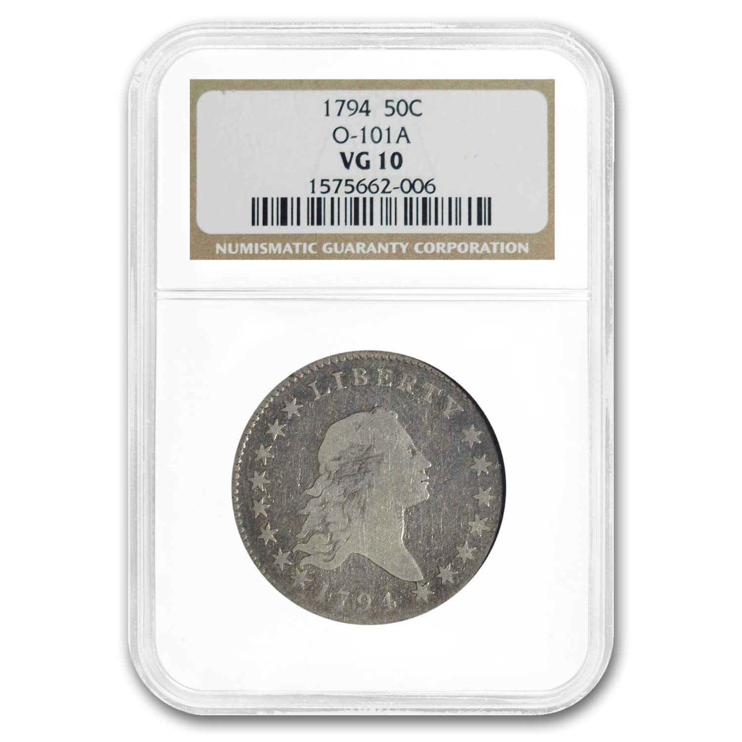 1794 Flowing Hair Half Dollar Vg 10 Ngc O 101a Half Dollar Vg 10