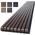 NeatiEase Wood Panels for Wall, 4-Piece 96" x 12.6" Soundproof Wood Slat Wall Panel for Interior Wall Decor Noise Cancelling, Wood Acoustic Wall Panels, Sound Absorbing Panel (Dark Walnut)