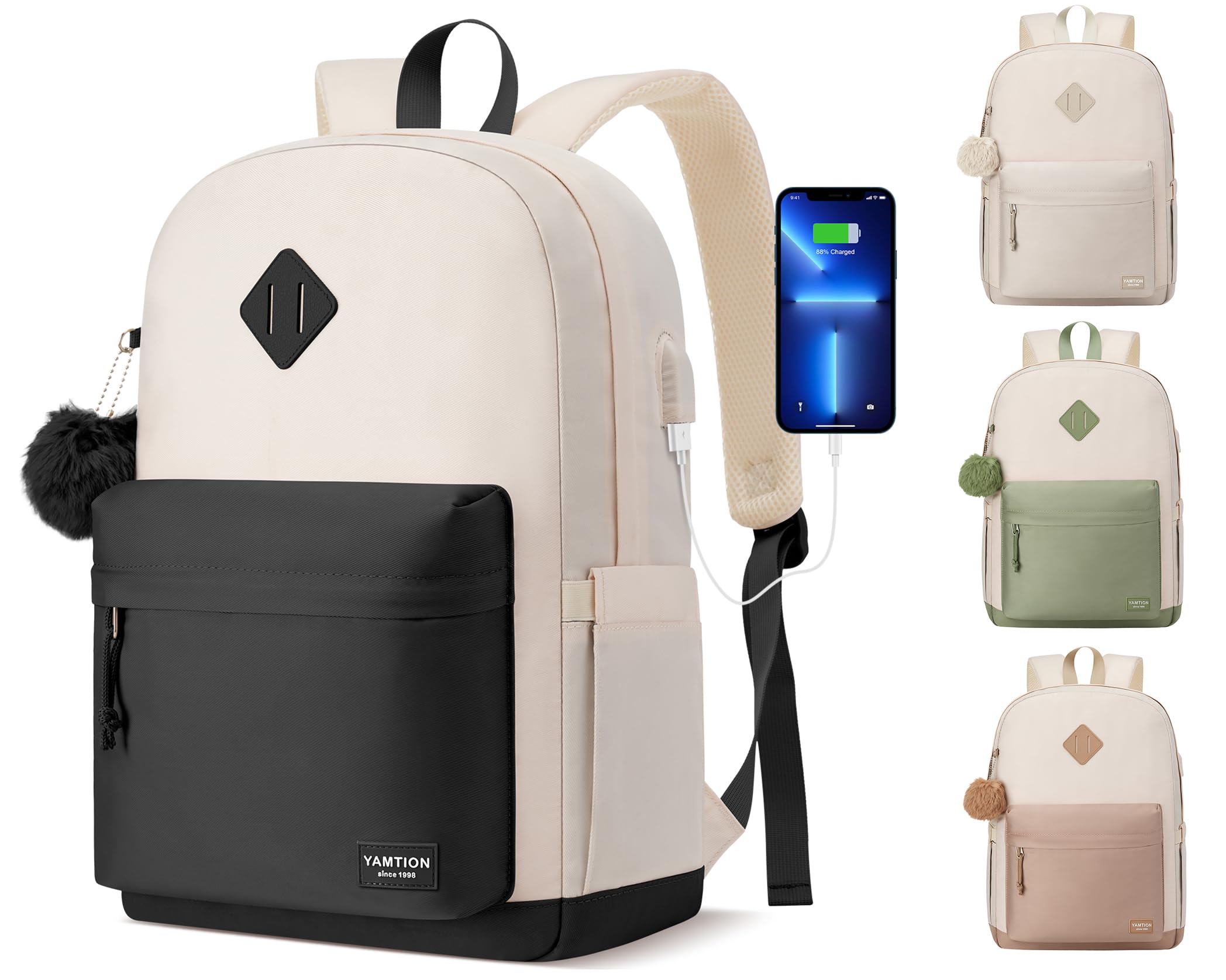 Photo 1 of YAMTION Lightweight Casual Bookbag School Backpack for Teen Girl Women SchoolBag Student for High School College Daily Use
