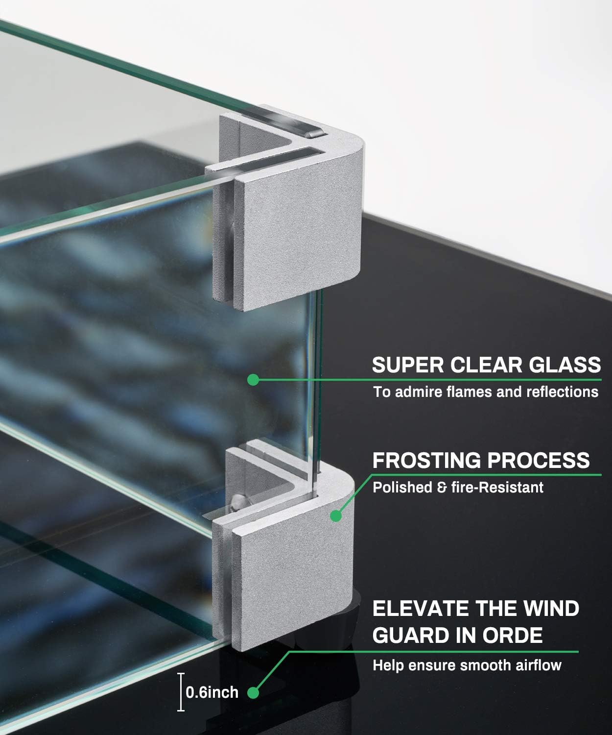 outlander portable propane fire pit on Patio Lawn Garden Gaspro 29 X 13 X 6 Rectangular Fire Pit Glass Wind Guard Clear Tempered Glass Wind Guard 5 16inch Thickness Replacement For Outland Series 401 Outdoor Propane Fire Pit