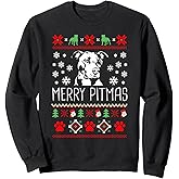 Holiday Gifts by 3C Pitbull Christmas Lovers Merry Pitmas Ugly Christmas Sweatshirt