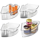 mDesign Plastic Lazy Susan Cabinet Storage Bin with