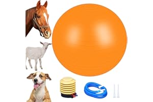 PullCrease 29.5 Inch Herding Ball PVC Large Ball Toy with Inflator Pump Giant Exercise Training Toys for Horses Dogs Goats Lamb Outdoor Entertainment Play(Orange)