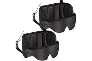 SARISUN Travel Pillows for Airplanes, 2 Pack Airplane Pillows for Long Flight with Sleep Eye Mask, Plane Head Strap for Road Trip, 360° Support for Sleeping, Stop Bobblehead Travel Essentials, Black