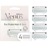 Gillette Venus Intimate Grooming Womens Razor Blade Refills with Bikini Trimmer, 4 Count