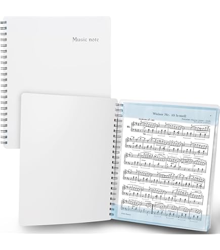 thumbnail image 2 of Sheet Music Folder With 20 Sleeves - 40 Page Capacity Spiral Binder For 8.5x11 Music Sheets 2 of 12