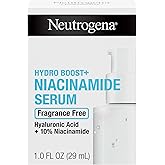 Neutrogena Hydro Boost + Niacinamide Serum for Face with Hyaluronic Acid & Vitamin B3, Multi-Action Face Serum to Hydrate & Improve Skin Complexion & Refine Look of Pores, Fragrance Free, 1 oz