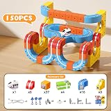 EUCOCO 150 PCS Track Fusion Toy Cube Track Set 3D Layout for Kids 4-12 view 6