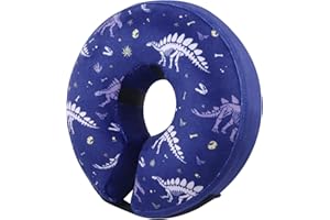 IEUUMLER Dog Donut Collar Inflatable Recovery Dog Cone -Comfortable Adjustable Neck Donut Cone Not Block Vision for Dogs and Cats Prevent from Biting and Licking EU002 (Dinosaur, M)