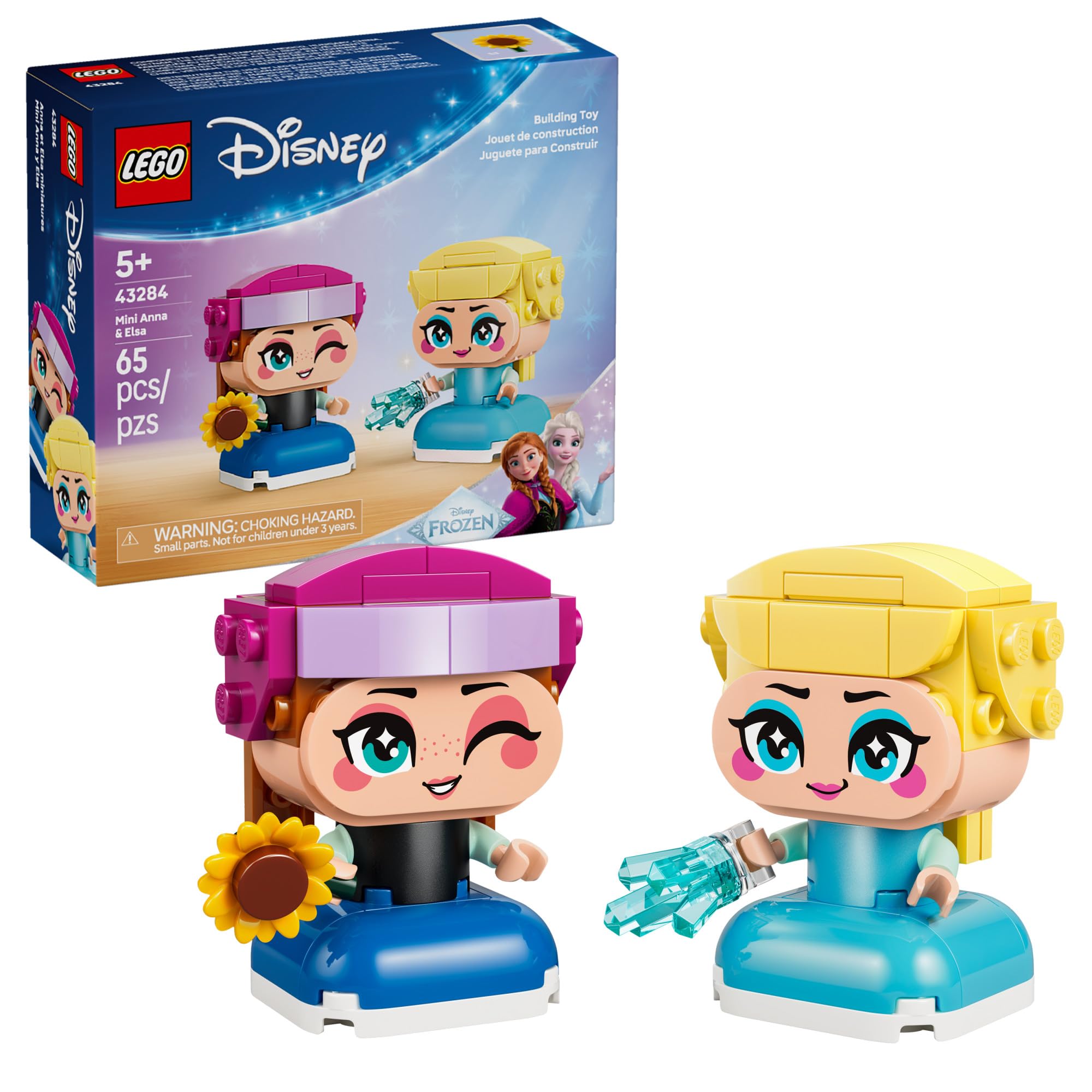 LEGO Disney Frozen Mini Anna & Elsa Toys - Building Set for Girls & Boys, Ages 5+ - Frozen Toys for Pretend Play or Bedroom Decor - Gifts for Birthdays - 43284