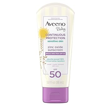 Aveeno Baby Continuous Protection Zinc Oxide Mineral Sunscreen Lotion For Sensitive Skin With.