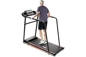 HitGo Treadmill with Full Handrails, Walking Treadmill for Seniors 300lbs Capacity, 3% Manual Incline Recovery Portable Tread