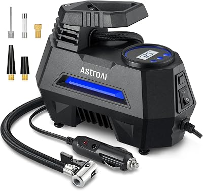 AstroAI Tyre Inflator Air Compressor 12V DC 35LPM Auto-Stop Digital Gauge