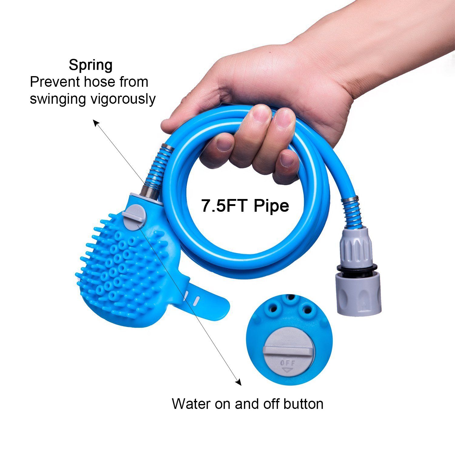MABOLON Pet Shower Sprayer-Pet Bathing Tool for Dog, Multi-Functional Combination Shower Sprayer and Scrubber with Massage Glove, Indoor and Outdoor Use