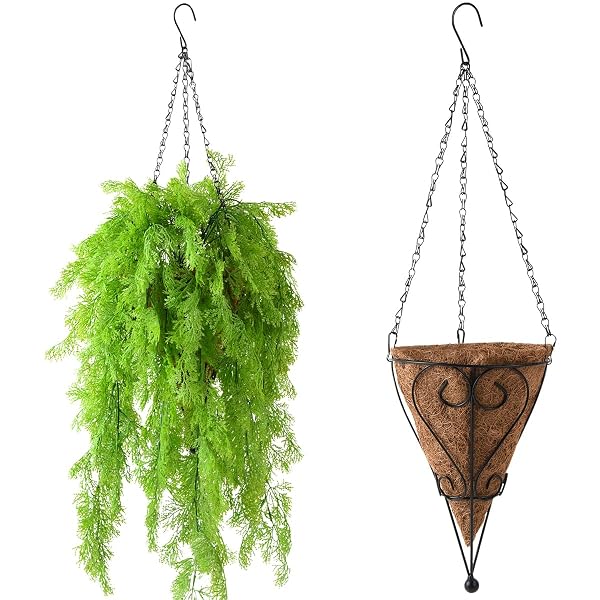ZFPROCESS ARTIFICIAL FAUX HANGING PLANTS BASKET FOR SPRING OUTDOOR DECORATION, FAKE SEAWEED PLANT UV RESISTANT LOOK REAL FOR OUTSIDE PORCH HOME PATIO BALCONY YARD(GREEN)