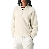 Aimiray Fleece Pullover Women Long Sleeve Half Zip Sherpa Jacket Warm Trendy Teddy Fall Sweatshirts with Side Pockets