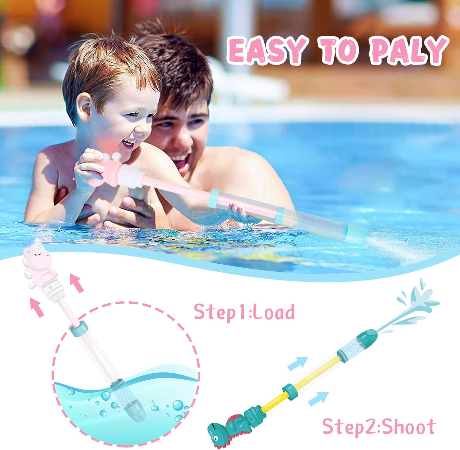 Tagitary Water Guns,Squirt Gun 6 Pack Water Blaster Guns Set ,Soaker Gun Water Toys for Kid&Adult Summer Swimming Pool Beach Sand Outdoor Water Activity Fighting Play Toy: Toys & Games