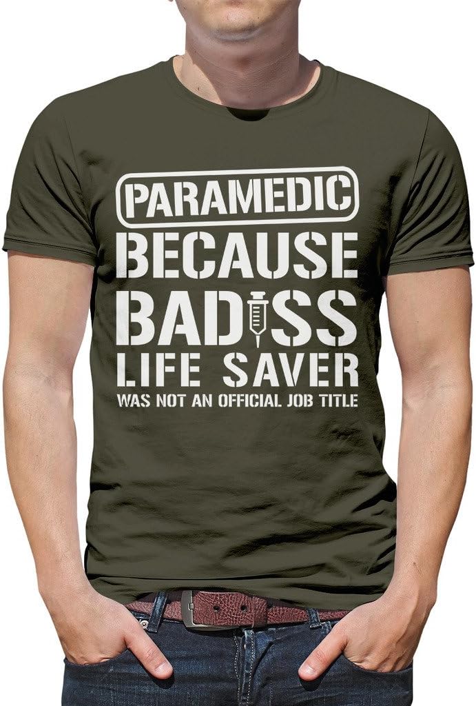 Shirts By Sarah Men's Funny Paramedic T-Shirt Bad*SS Life Saver Shirts