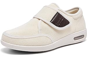 ZHECHUAN Wide Diabetic Edema Shoes, Fully Adjustable Closure, Easy to Put on and take Off, air Cushion Walking Shoes Suitable for Swollen feet of The Elderly for Outdoor