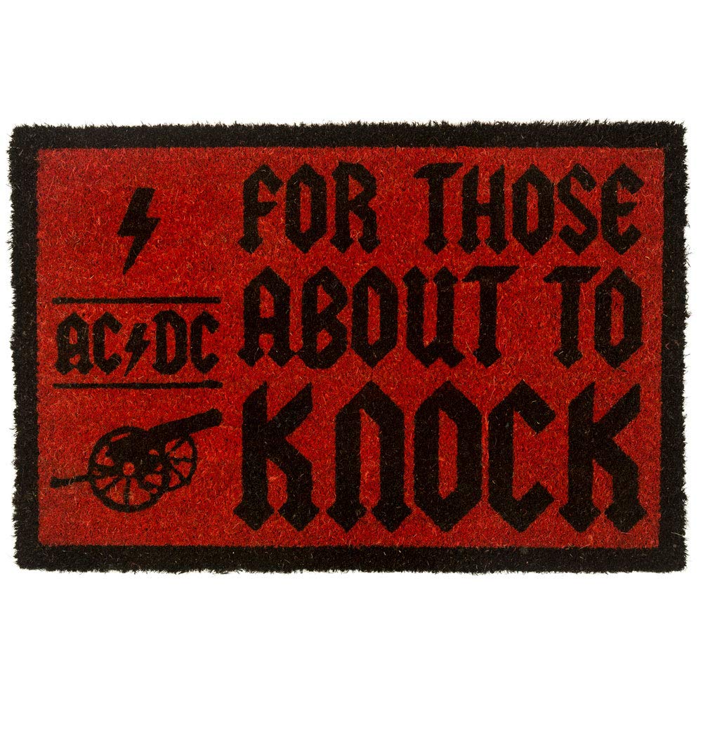 AC/DC For Those About To Knock Doormat, Coir, Multi-Colour, 40 x 60 cm