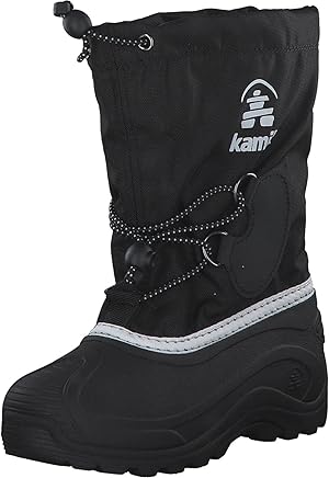 Kamik Southpole4 Kinder Schneestiefel - Wasserdichte Winterstiefel Warm Gefüttert - Jungen und Mädchen Stiefel - Perfekt für den Kinderfuß black/white US11 - EU28/29