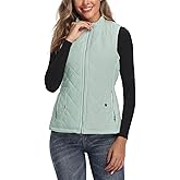 LONGKING Women's Vest, Stand Collar Lightweight Zip Quilted Vest for Women