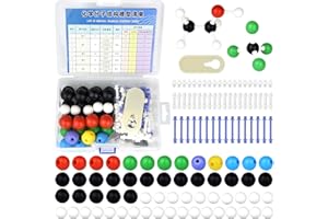 TIGGELL 136pcs Organic Chemistry Molecular Model Set for Student and Teacher Inorganic & Organic Academic Chemistry Education 59 Atoms & 76 Links Bonds & 1 Link Atoms Remover