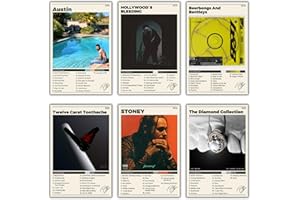 Felhcc Album Cover Posters, Unframed Album Posters with Signature, Music Posters, Album Cover Art Posters, Artist Posters for Living Room, Bedroom, Bathroom, 7.9"x11.8", Set of 6(PM)