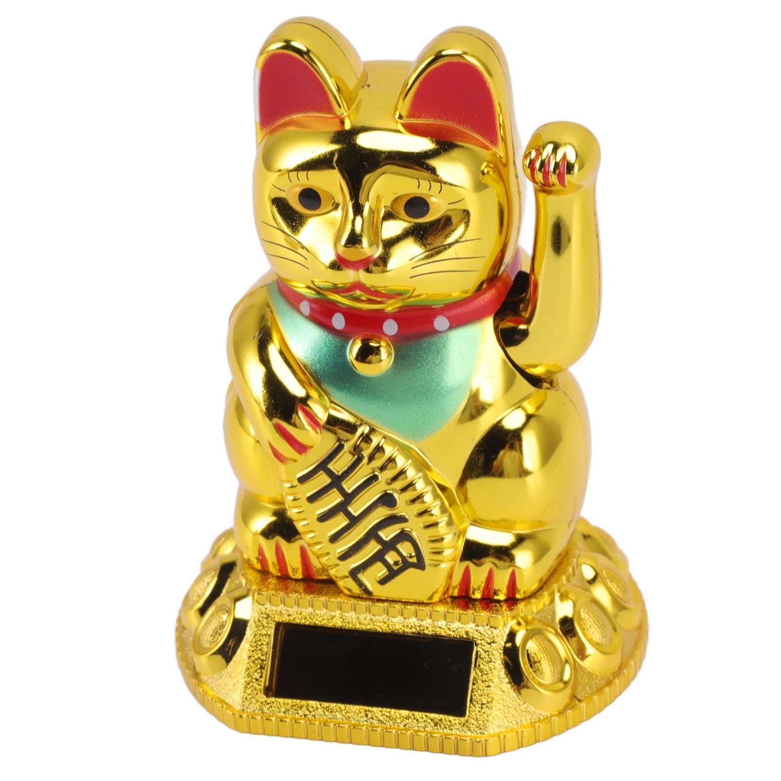 UBEF Energy-saving Chinese Cat Decoration with Waving Arm Eco-friendly Lucky Cat Decoration for Home (Golden)