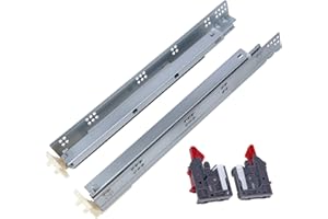 Gobrico Soft Close Under Mounted Drawer Slides 21 inch, Heavy Duty Concealed Drawer Slide Glides Runners Full Extension, with Locking Device Rear Mounting Brackets 1Pair