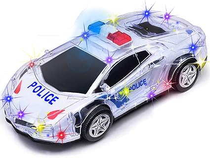 toy police car with flashing lights