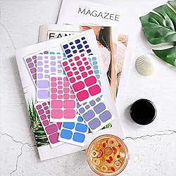 SILPECWEE 20 Sheets Toe Nail Stickers Full Nail