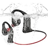 Clooissr IPX8 Waterproof Swimming Earbuds, 32GB Headphones Underwater with MP3 Player & Bluetooth, HiFi Sound & Noise-Cancelling in-Ear Design for Swimming, Running & Cycling, Black (S36)