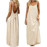 Backless Cami Dress Backless Dress House Dress for Women Sleeveless Long Cami Lounge Dress Backless for Indoor Summer Wear