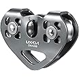 Lixada Zip Line Pulley 30KN Tandem Speed Double Pulley for 1/4 5/16 3/8 1/2 Cable Backyard Zipline, Hauling, Rigging and Commercial Purposes,Holds Upto 6700lbs