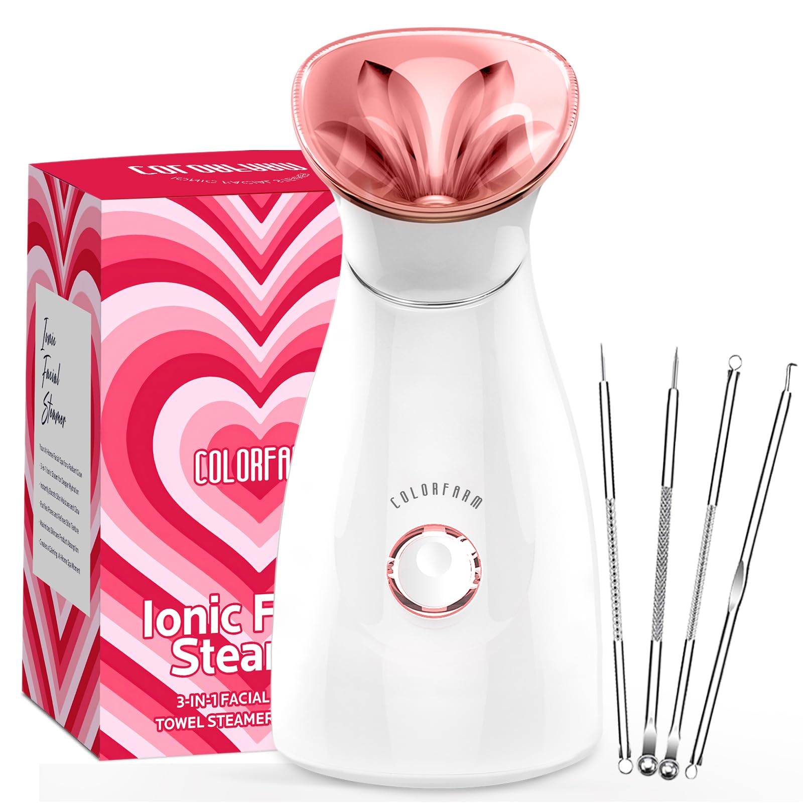 Photo 1 of Colorfarm Facial Steamer Nano Ionic: Face Steamer Deep Cleaning Unclogs Pores - Humidifier Hot Mist Home Sauna Spa for Women Men Sinuses Moisturizing