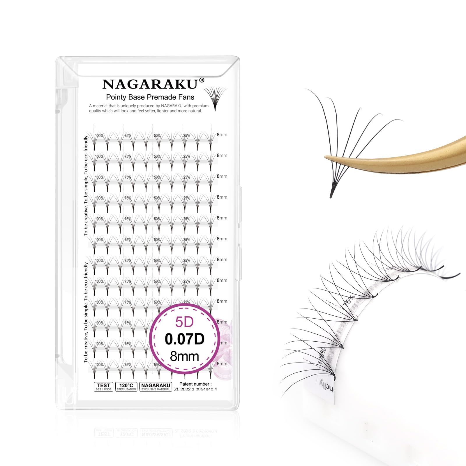 NAGARAKU Premade Fans Eyelash Extensions Premade