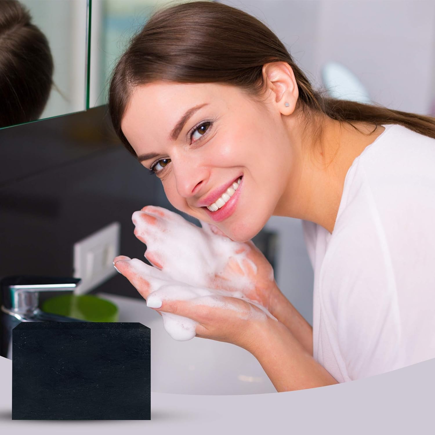 Natrulo Acne Bar Soap with Activated Charcoal & Bentonite Clay - Black Acne Soap for Dry, Sensitive & Oily Skin - All Natural Facial Soap for Pimples & Scars - Homeopathic Acne Treatment Made in USA: Beauty