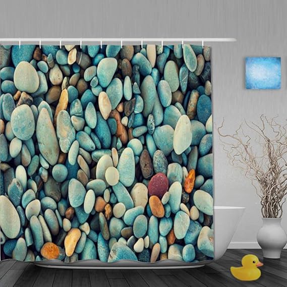 FAKAINU Duschvorhang,Schöne Stein abstrakte Natur Frankreich Retro