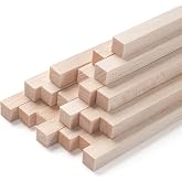 Balsa Wood Sticks, Balsa Wood Strips, 20 PCS 1/2" x 12" Square Wooden Dowel Rods for Crafts, Unfinished Wood Craft Sticks for Miniature Architectural Model Building Supplies, DIY Projects