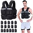 Adjustable Weighted Vest Weights Set: Sportneer 2-18 lbs/2-42 lbs Body Weight Vests 16 In 1 Fast Adjust Running Vest for Men Women Gym Home Workout Fitness Strength Training 2-18/42 lbs Removable